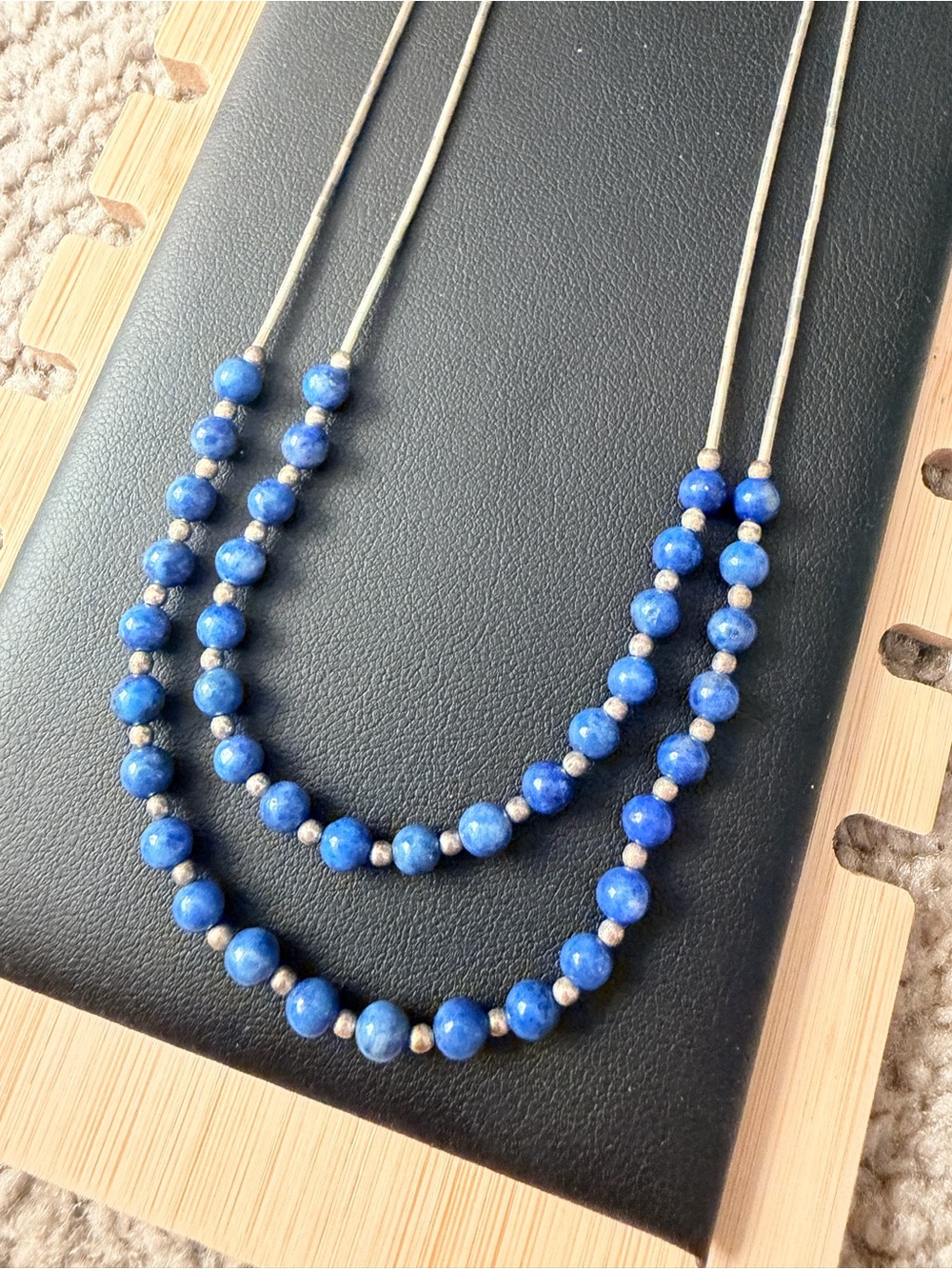 Vintage Carolyn Pollack Sterling Silver and Genuine Southwest Lapis Necklace